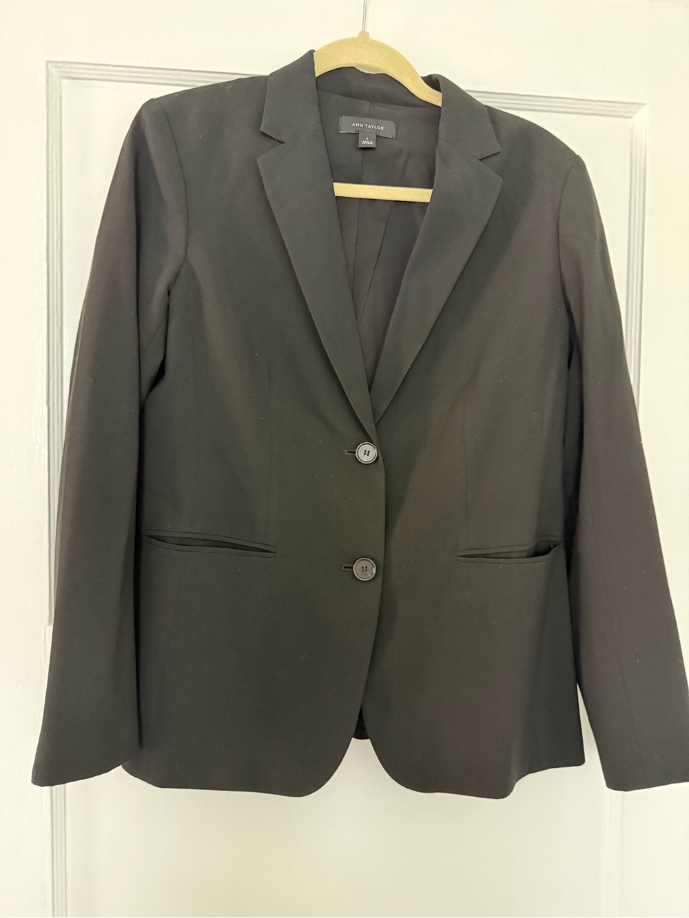 Ann Taylor Black Two-Button Tailored Blazer